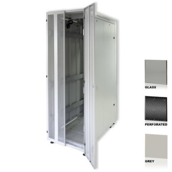 38U 19" Grey Network Cabinets 800 X 1000 Glass Perforated